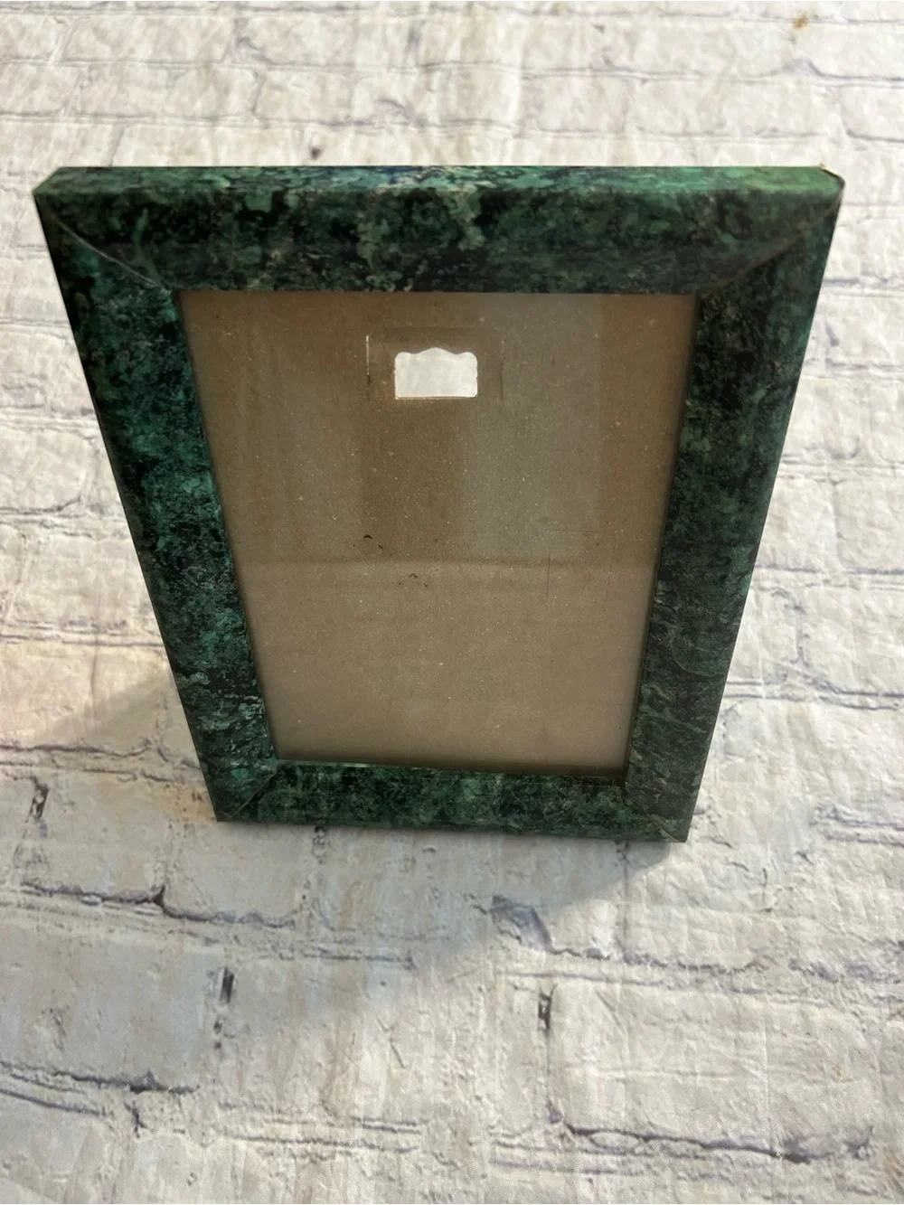 INTERCRAFT VTG DARK GREEN FAUX MARBLE PICTURE FRAME